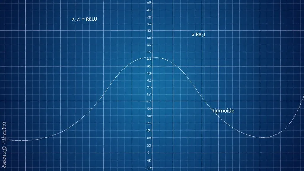 Technical plot of ReLU and Sigmoid mathematical functions on